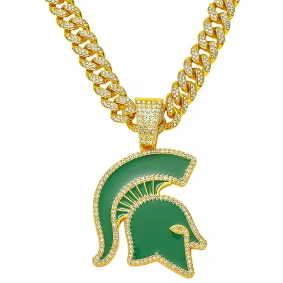 Michigan State Spartans Iced Style Chain Necklace 20 Or 24 Choose 1